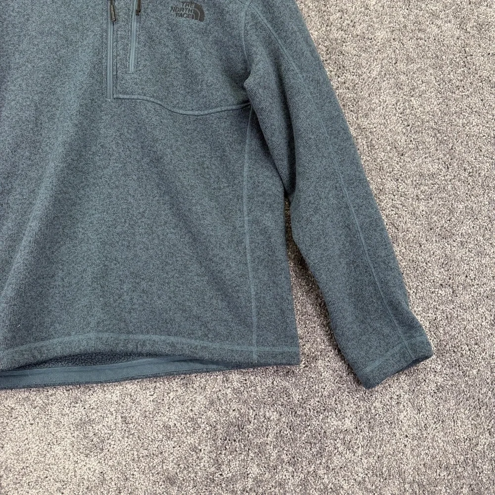 The North Face Sweater Mens Large Blue Fleece 1/4 Zip Pullover Outdoor Hiking
